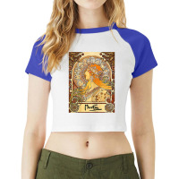 Womens Alphonse Mucha Art Nouveau Woman's T Shirt Raglan Crop Top | Artistshot