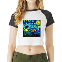 Camping Funny T Shirt, Rv Trailer, Van Gogh, Starr Raglan Crop Top | Artistshot