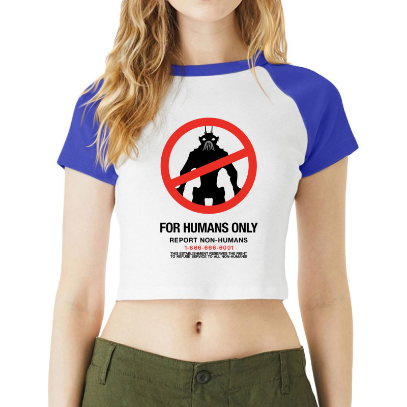 District 9 For Humans Only Raglan Crop Top by baymarokanah | Artistshot