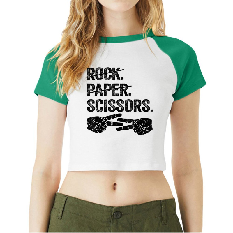 Rock Paper Scissors Tee Lesbian Women Girls Gay Pr Raglan Crop Top by refahnes | Artistshot