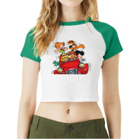 Boule Et Bill (billy And Buddy) In The Car Raglan Crop Top | Artistshot