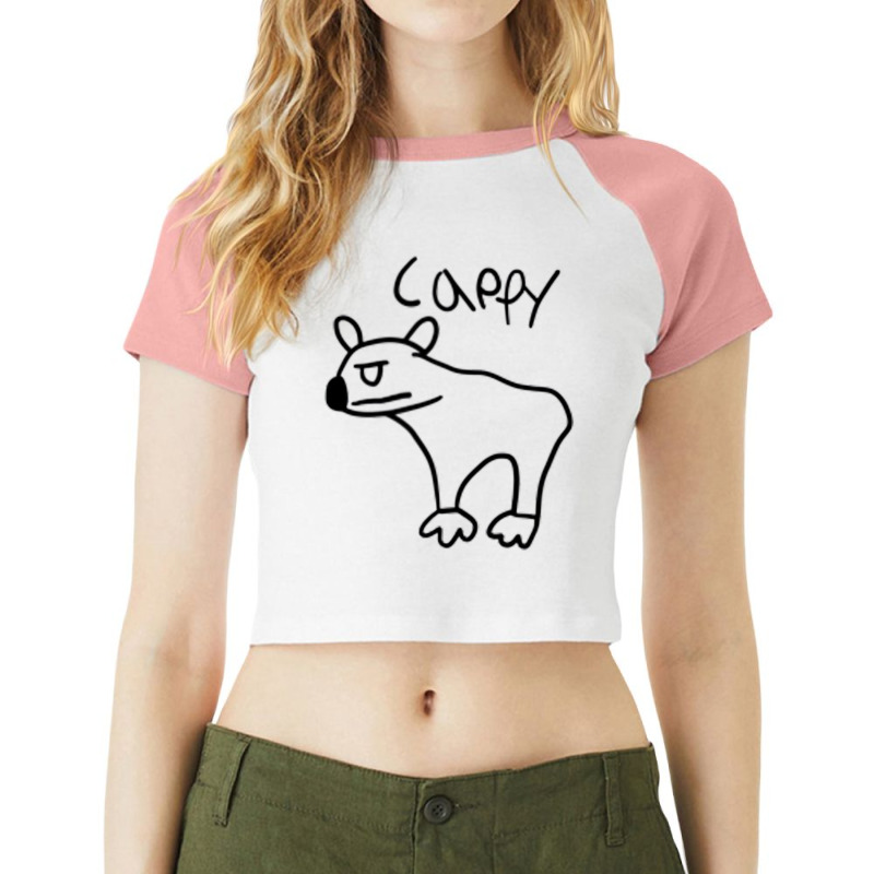 Cappy, The Angry Capybara T Shirt Raglan Crop Top by scrabeck | Artistshot