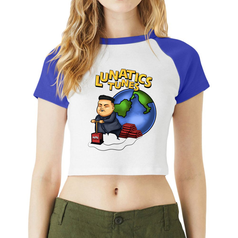 Lunatics Tunes  50 Raglan Crop Top by dillietonrey4 | Artistshot