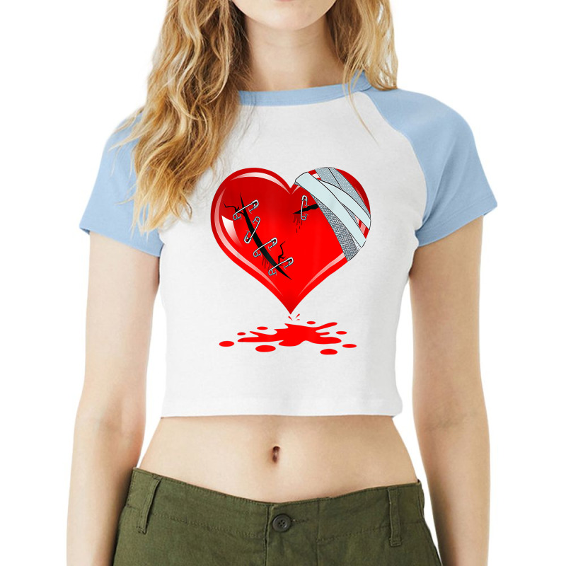 Black Broken Heart Shirt Men Women Pastel Goth Val Raglan Crop Top by aiiluurosy | Artistshot