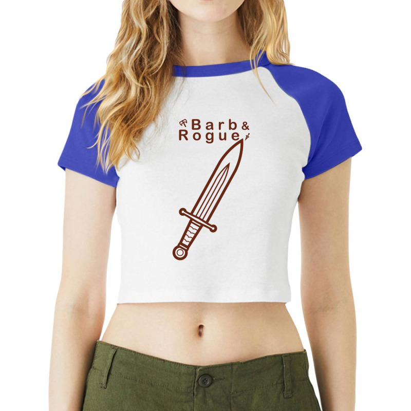 Cartoon Barb & Rogue Bastard Sword Outline Raglan Crop Top by hoferthalerw | Artistshot