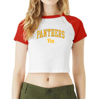 Pittsburgh Panthers Arch Over Black Officially Lic Raglan Crop Top | Artistshot