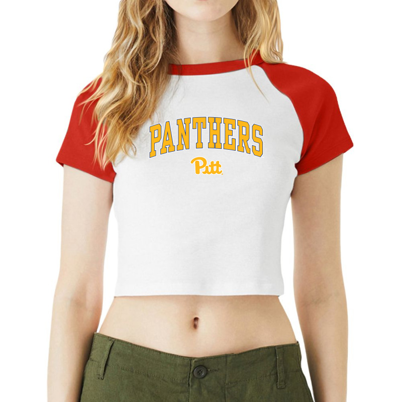 Pittsburgh Panthers Arch Over Black Officially Lic Raglan Crop Top by coyagota | Artistshot