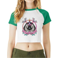 Pastel Goth Penguin Pagan Creepy Menhera Penguin Raglan Crop Top | Artistshot