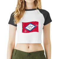 Arkansas Waving State Flag â€“Â ar Arkansan Raglan Crop Top | Artistshot