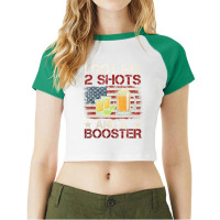 Funny Vaccination I Got My Two Shots And A Booster Raglan Crop Top | Artistshot