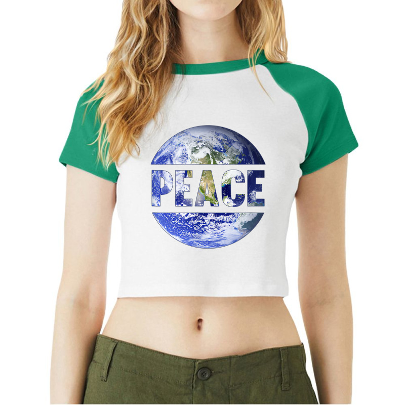 World Peace Support Earth Peace Day Lover Graphic Raglan Crop Top by voutsro | Artistshot