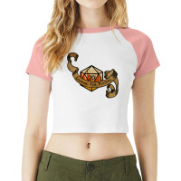 Looking For Players Flaming D20 T Shirt Raglan Crop Top | Artistshot