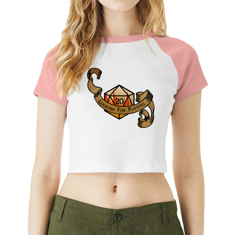 Looking For Players Flaming D20 T Shirt Raglan Crop Top by amadionellia | Artistshot