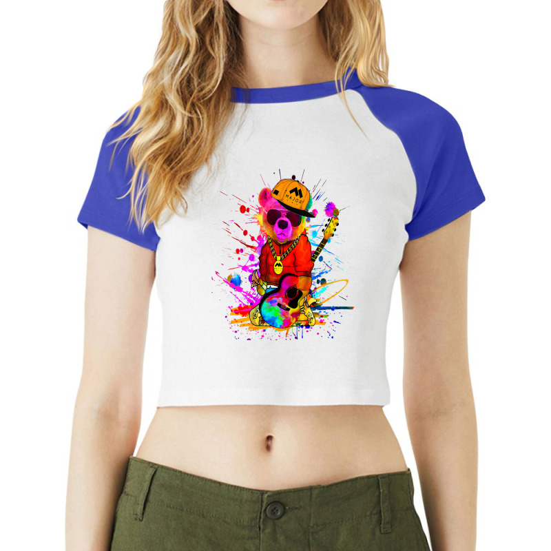 Hip Hop Bear Raglan Crop Top by kerrmanthez | Artistshot