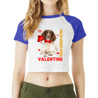 My English Springer Spaniel Is My Valentine Dog Wi Raglan Crop Top | Artistshot