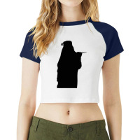 Bearded Wizard Wand Silhouette Raglan Crop Top | Artistshot