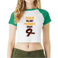 Chivalry Valiant Passionate Brave Scarf 1 41 Raglan Crop Top | Artistshot