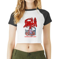 New Death Scream Bloody Gore T Shirt Raglan Crop Top | Artistshot