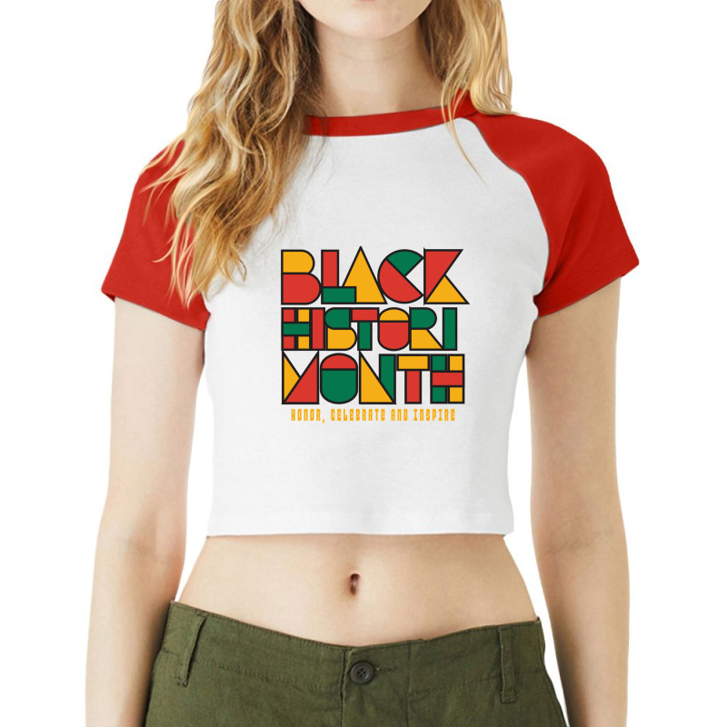 Geometric Black History Month Raglan Crop Top by koen | Artistshot