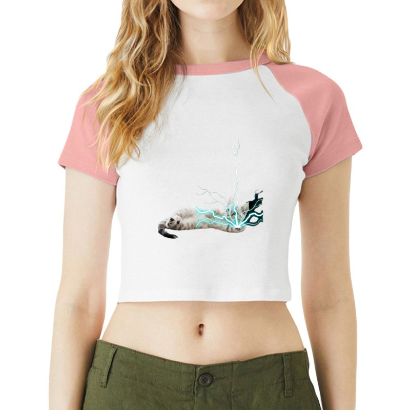 Cat Lightning   1 Raglan Crop Top by Reynaldo K Dennis | Artistshot