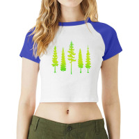 Beautiful Vibrant Conifer Trees Love Raglan Crop Top | Artistshot