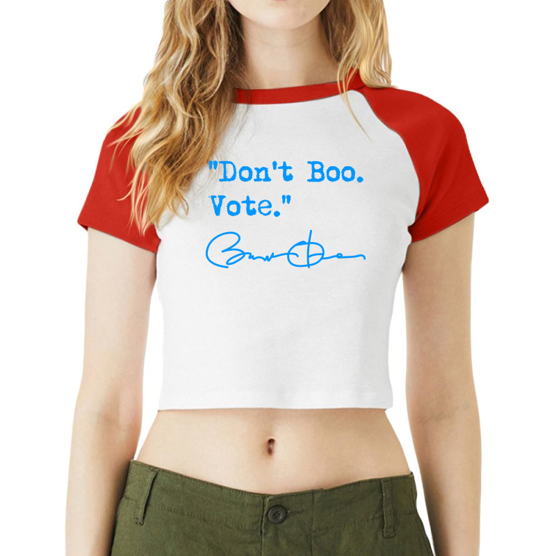 Dont Boo Vote Blue 1 Red Raglan Crop Top by tokitorudelly | Artistshot