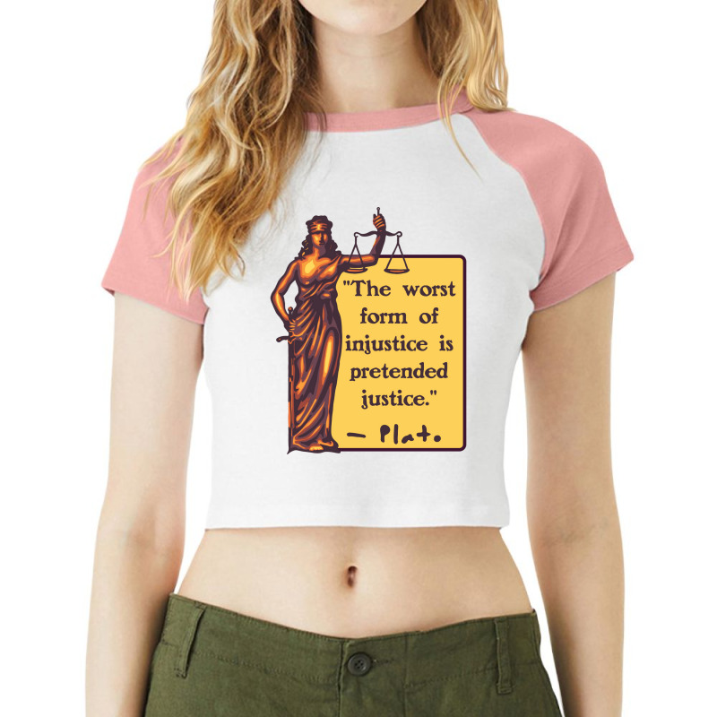 Lady Justice 80s Raglan Crop Top by nenerheuzerd | Artistshot