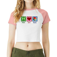 Peace Love Books Music Raglan Crop Top | Artistshot