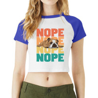 English Bulldog English Bulldog Nope Summer Raglan Crop Top | Artistshot