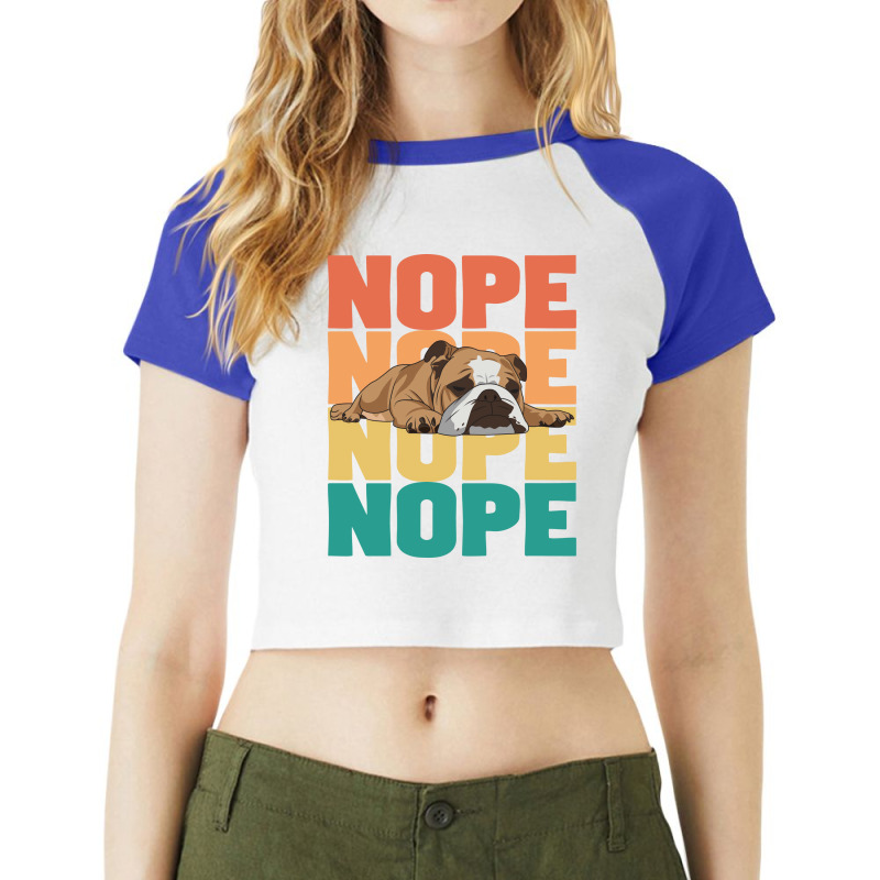 English Bulldog English Bulldog Nope Summer Raglan Crop Top by lameckogoyg | Artistshot