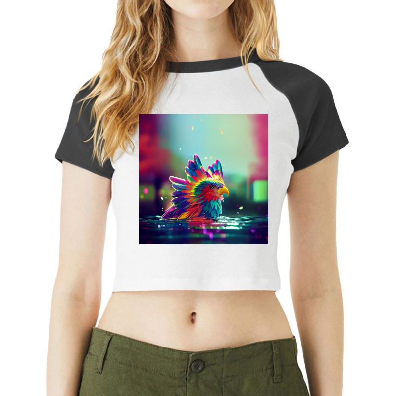 Selo Wae Cute Rainbow Eagle Splashing In Colorful Raglan Crop Top by Kailooma | Artistshot