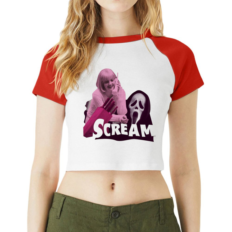 Scream With Girl Raglan Crop Top by jhonbar | Artistshot