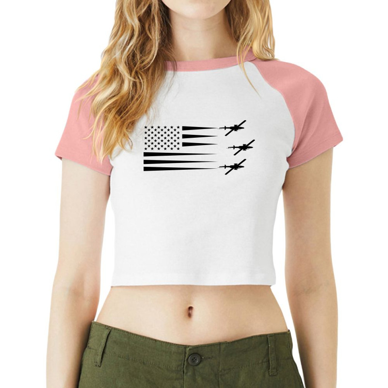 Ah1 Cobra Helicopter Humor Raglan Crop Top by menorrakibaj | Artistshot