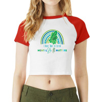 I Have Time To Listen Butterfly Mental Health Semi Raglan Crop Top | Artistshot