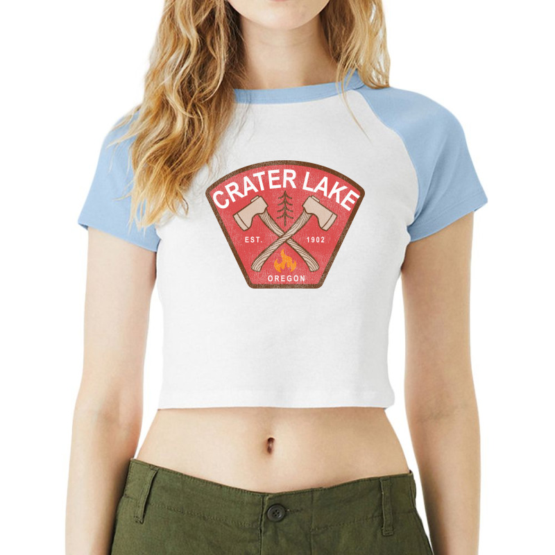 Crater Lake National Park Oregon Hipster Raglan Crop Top by konmaglasco1 | Artistshot