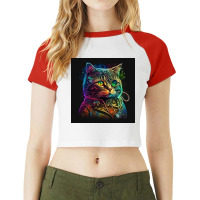 Cute Cats In Medical Clothes Raglan Crop Top | Artistshot