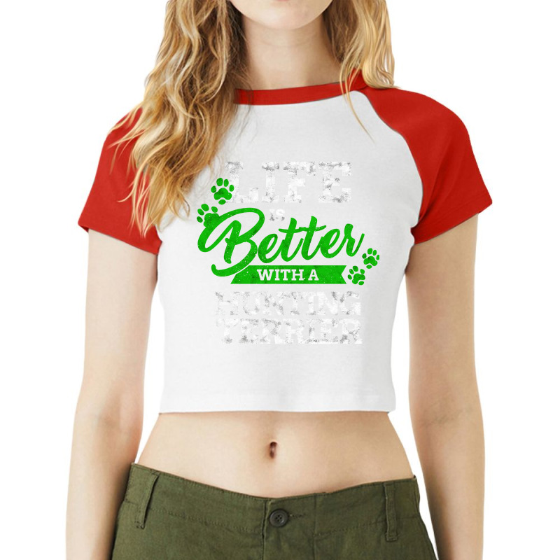 Life Is Better With A German Hunting Terrier Sayin Raglan Crop Top by leinosouffoi | Artistshot