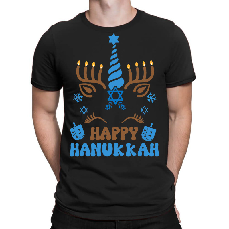 Happy Hanukkah Unicorn Chanukah Menorah Dreidel T-shirt | Artistshot