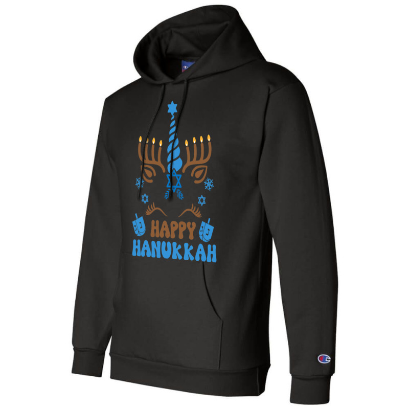 Happy Hanukkah Unicorn Chanukah Menorah Dreidel Champion Hoodie | Artistshot