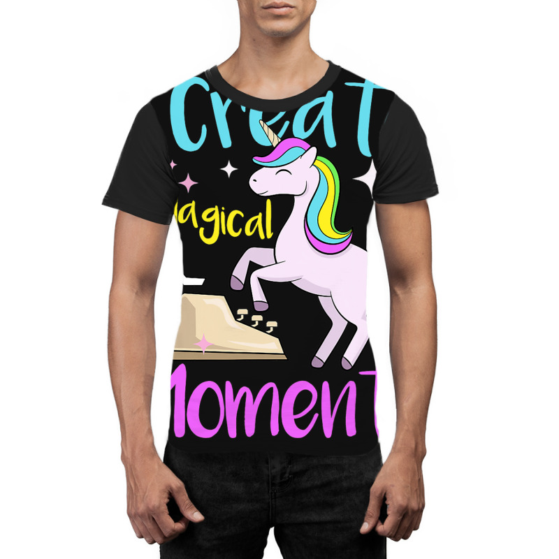 I Create Magical Moments Author Unicorn Writer Graphic T-shirt by DilynnRinker | Artistshot