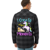 I Create Magical Moments Author Unicorn Writer Flannel Shirt | Artistshot