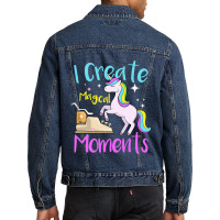 I Create Magical Moments Author Unicorn Writer Men Denim Jacket | Artistshot