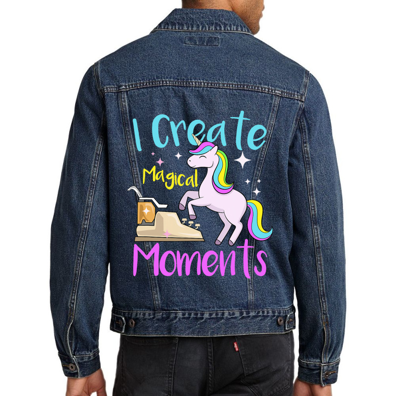 I Create Magical Moments Author Unicorn Writer Men Denim Jacket by DilynnRinker | Artistshot