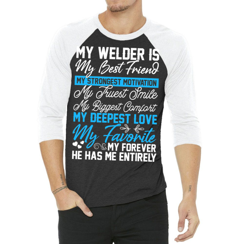 Funny Welding Design For A Welder Wife Girlfriend  3/4 Sleeve Shirt | Artistshot