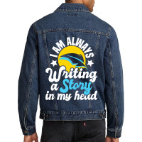 I Am Always Writing A Story In My Head Author Nove Men Denim Jacket | Artistshot