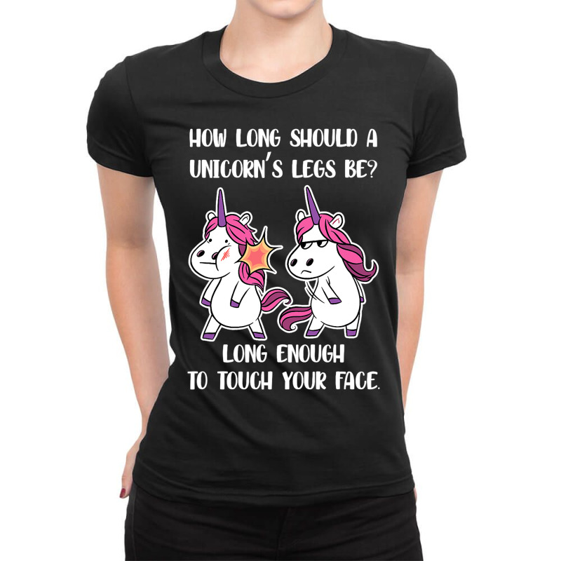 Funny Unicorn Humor Cute Unicorns Graphic Novelty  Ladies Fitted T-Shirt by AleaAlmondz | Artistshot