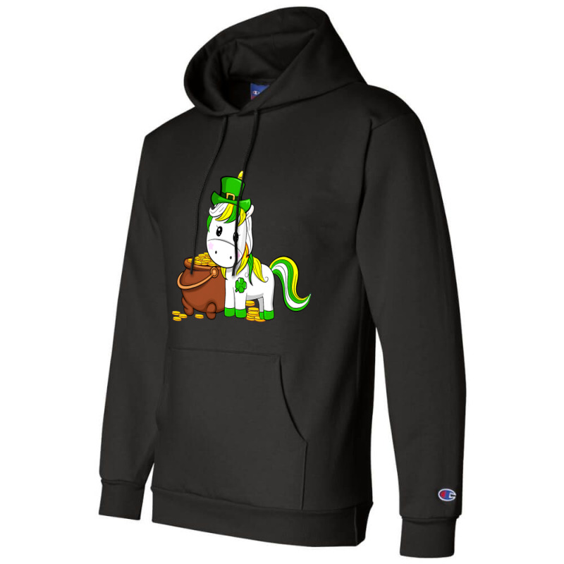 Funny Unicorn Leprechaun Hat St Patricks Day Gifts Champion Hoodie | Artistshot