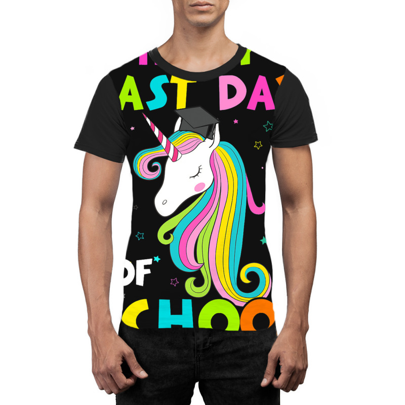 Happy Last Day Of School Funny Summer Unicorn Shir Graphic T-shirt | Artistshot