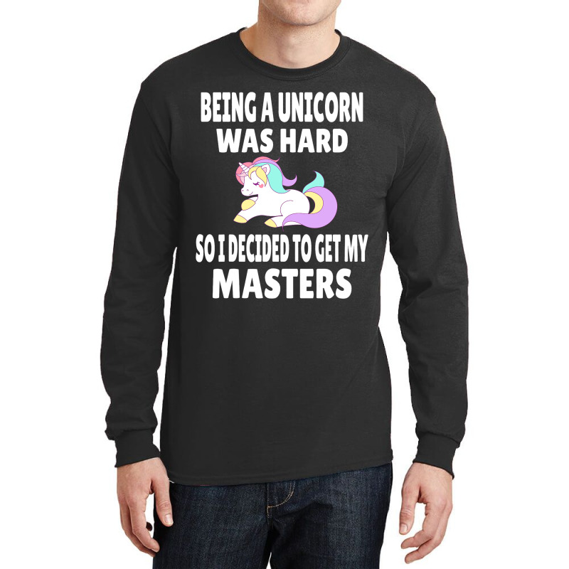 Funny Unicorn Masters Degree Graduation Gift M.s.  Long Sleeve Shirts | Artistshot