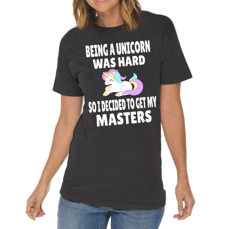 Funny Unicorn Masters Degree Graduation Gift M.s.  Vintage T-shirt | Artistshot